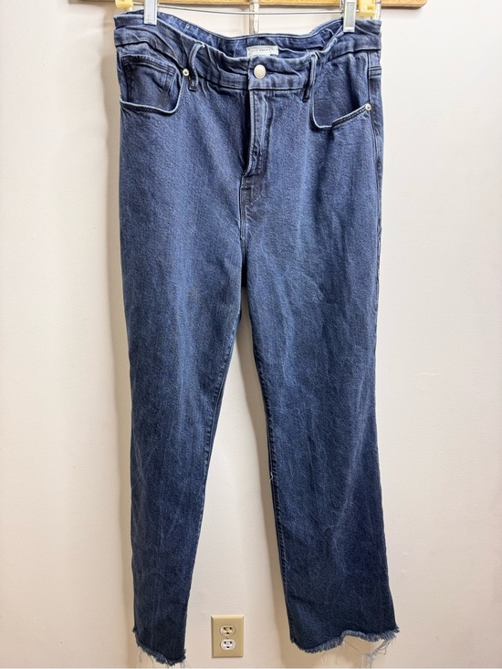 Good American Denim - Good American Men's Slim Straight Jeans in Dark Blue Denim